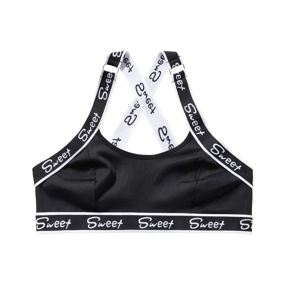 plus size sports women's bra sports vest style plaid beautiful back push-up fat mm non-leather breathable bra for women