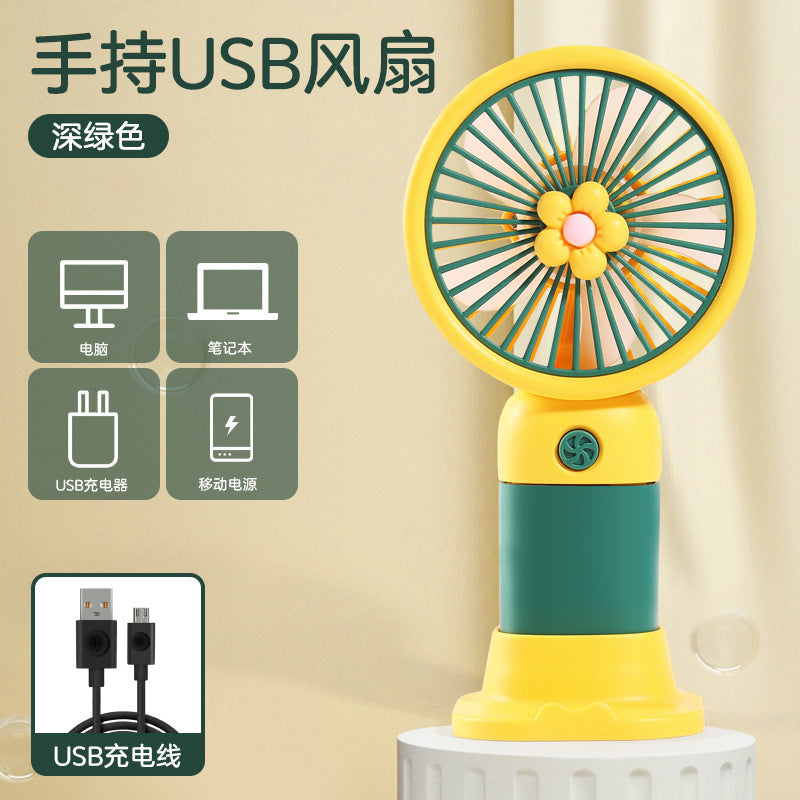 Bestselling cross-border handheld fan - portable usb rechargeable mini cartoon desk fan for office use