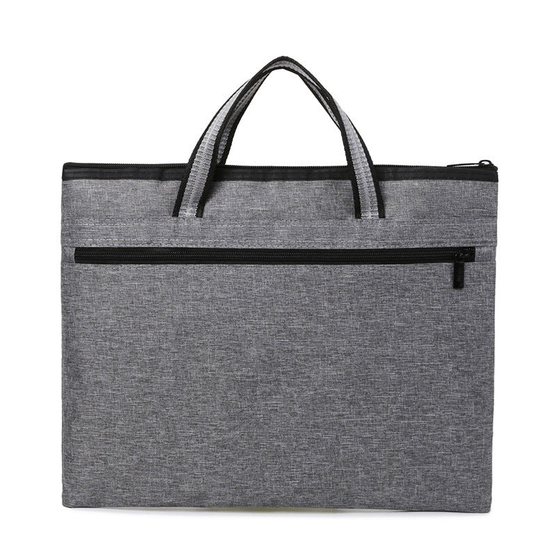 Portable document bag storage zipper oxford cloth document bag waterproof gift information bag men's office meeting briefcase