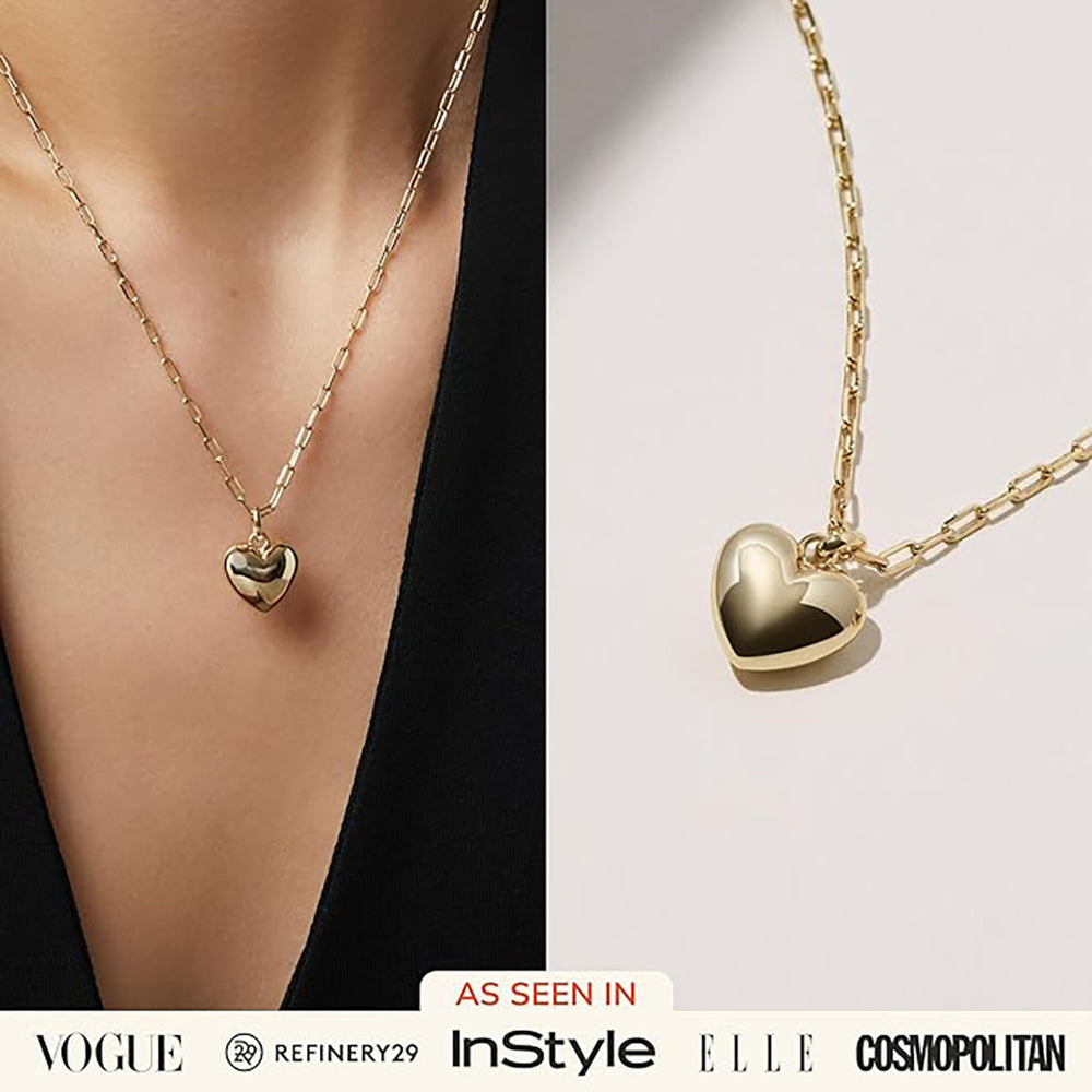 2024 new arrival stereo heart-shaped peach heart pendant fashioncasual paper clip chain necklace