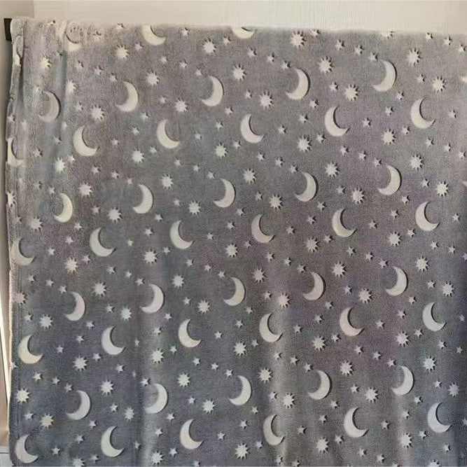 new product: glow-in-the-dark flannel blanket - kids' flannel blanket, light-up throw blanket, office nap blanket, air conditioning blanket
