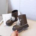Girls' fashion boots: new autumn/winter collection - kids' british style martin boots with beaded bow detail, versatile leather boots