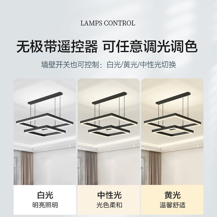 Nordic living room, chandelier, hall light, dining room, master bedroom, household ceiling lights, large three-circle box, simple and modern