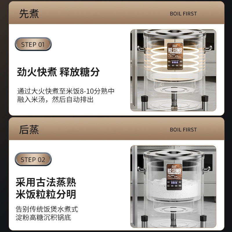 45L rice cooker, one piece of stainless steel rice steamer bucket, hotel rice steamer box, dining hall commercial intelligence, rice steamer bucket