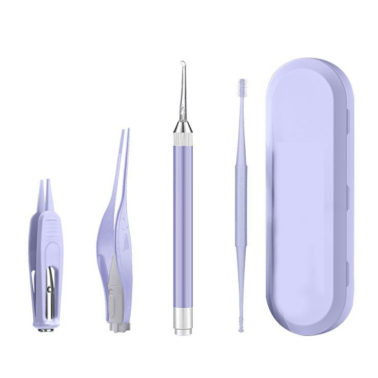 Glowing ear spoon & earwax tweezer set - kids' ear cleaning kit with visual inspection - baby ear pick - in stock & ready to ship