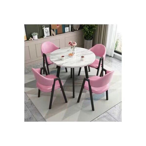 A brief discussion on table and chair combination coffee shop milk tea shop round table office casual small apartment dining table scandinavianfor home