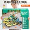 Electric engineering rail car sliding train parking lot car breakthrough adventure boy educational kids toy