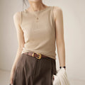 cross-border  spring/summer pure cotton tank top - off-the-shoulder halter neck slimming sleeveless undershirt camisole top for women