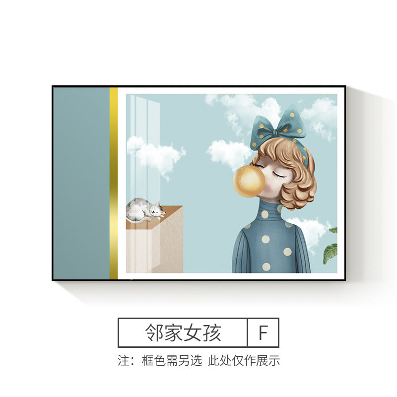 Meter box decorative painting modern simple switch box cover light luxury distribution box hanging painting restaurant flip cover cover mural