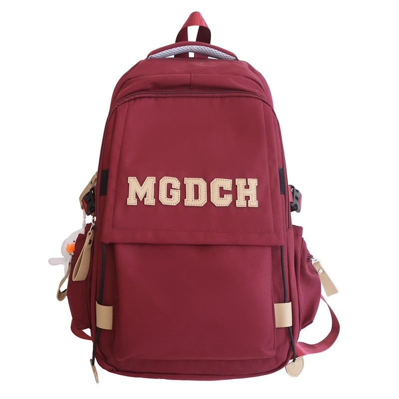 School bag women's new large-capacity backpack crossbody bag men's junior high school high school burden reduction primary school students diagonal span bag
