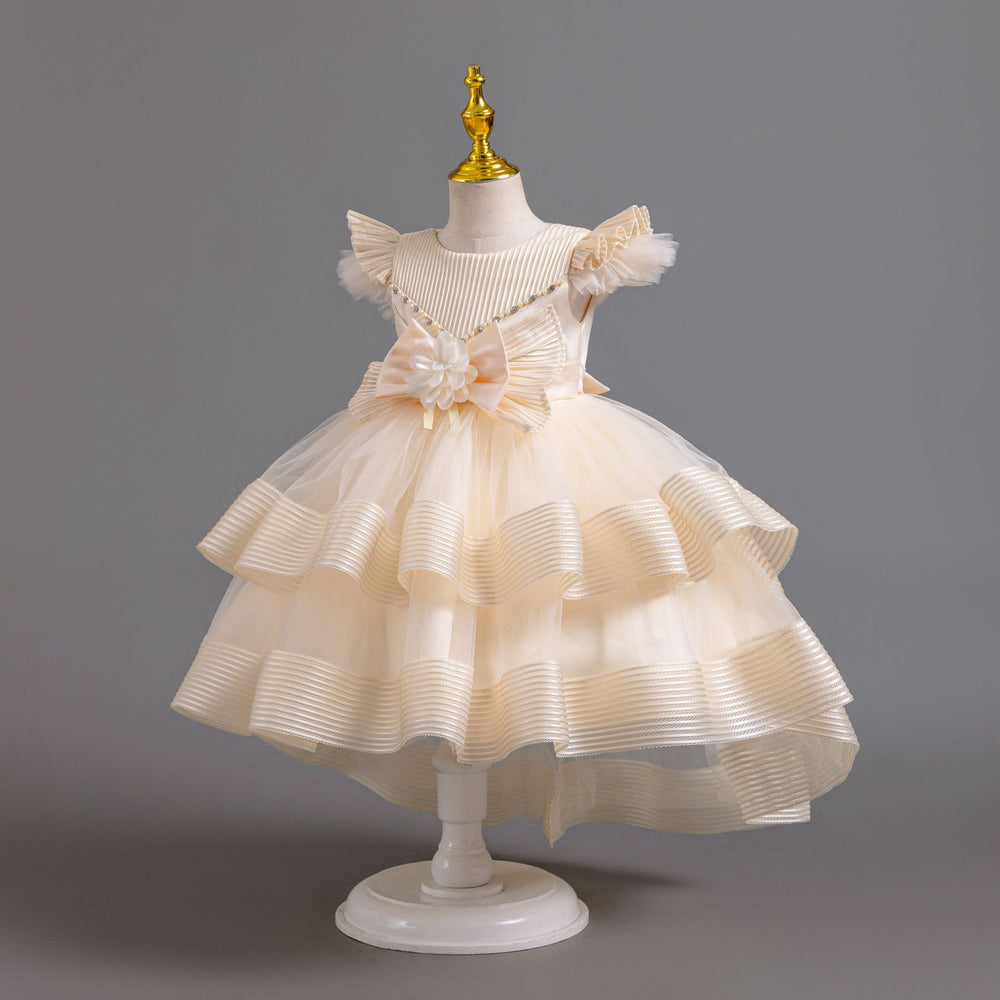 Exportin stock trailing evening dress airplane sleeve tutu princess dress girl banquet dress girl dress