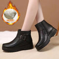 Winter slip-on fleece-lined cotton shoes heattech ladieswear shoes non-slipthickened cotton shoes for middle-aged and elderly people flatsnon-slip granny shoes