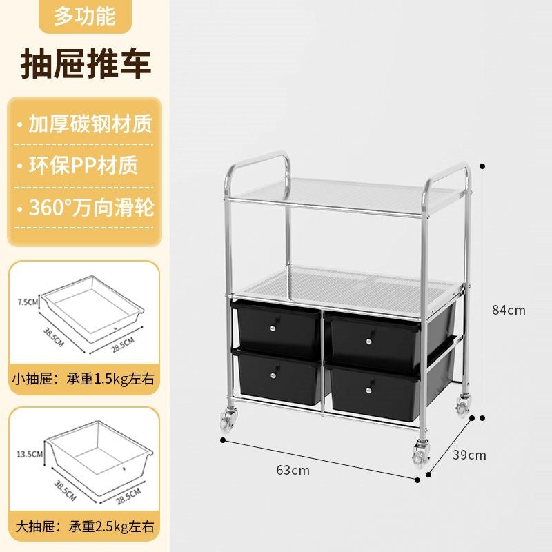 Multi-tiered storage cabinet with drawers - versatile organizer for home, space-saving, black