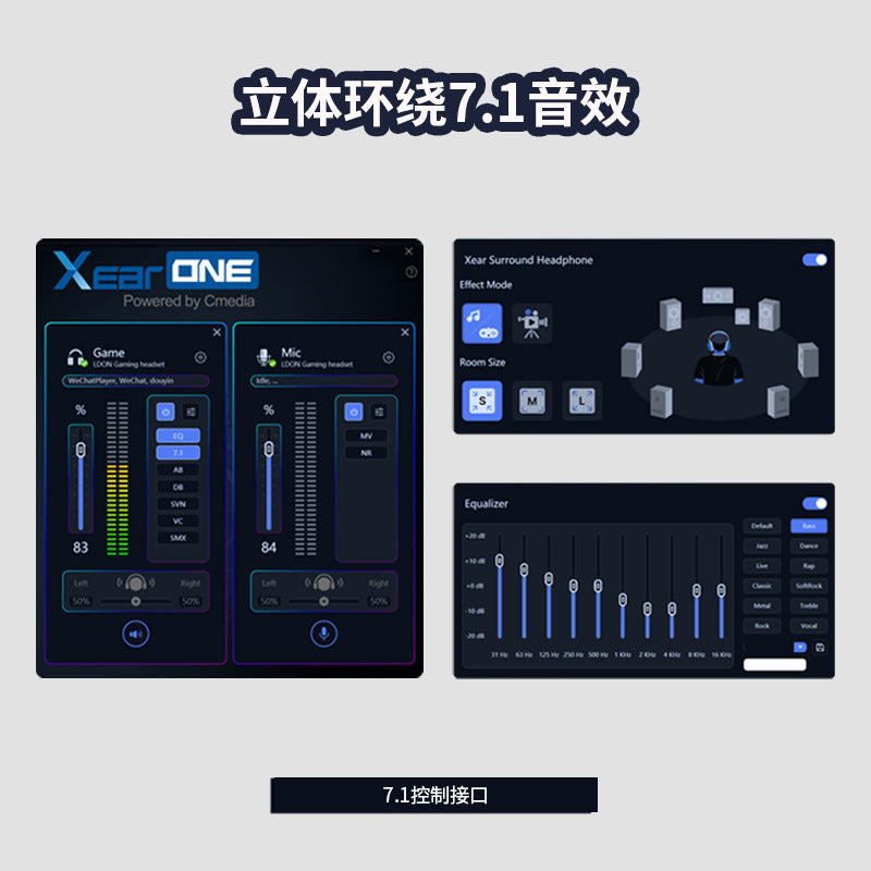 Ldon dragon guardian f05 gaming headset - tri-mode, over-ear, 24mm bluetooth wireless pc headset with 7.1 channel audio