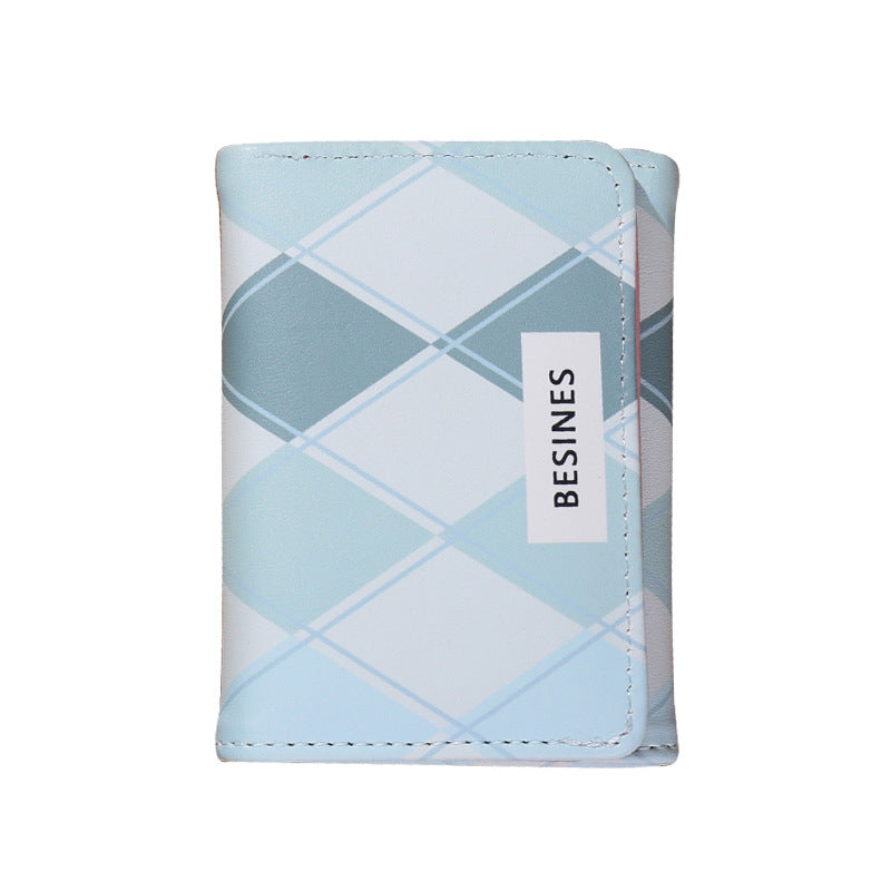 Popular 30% off wallet women's short diamond simple snap button women's postcard driver's license card holder high-end wallet