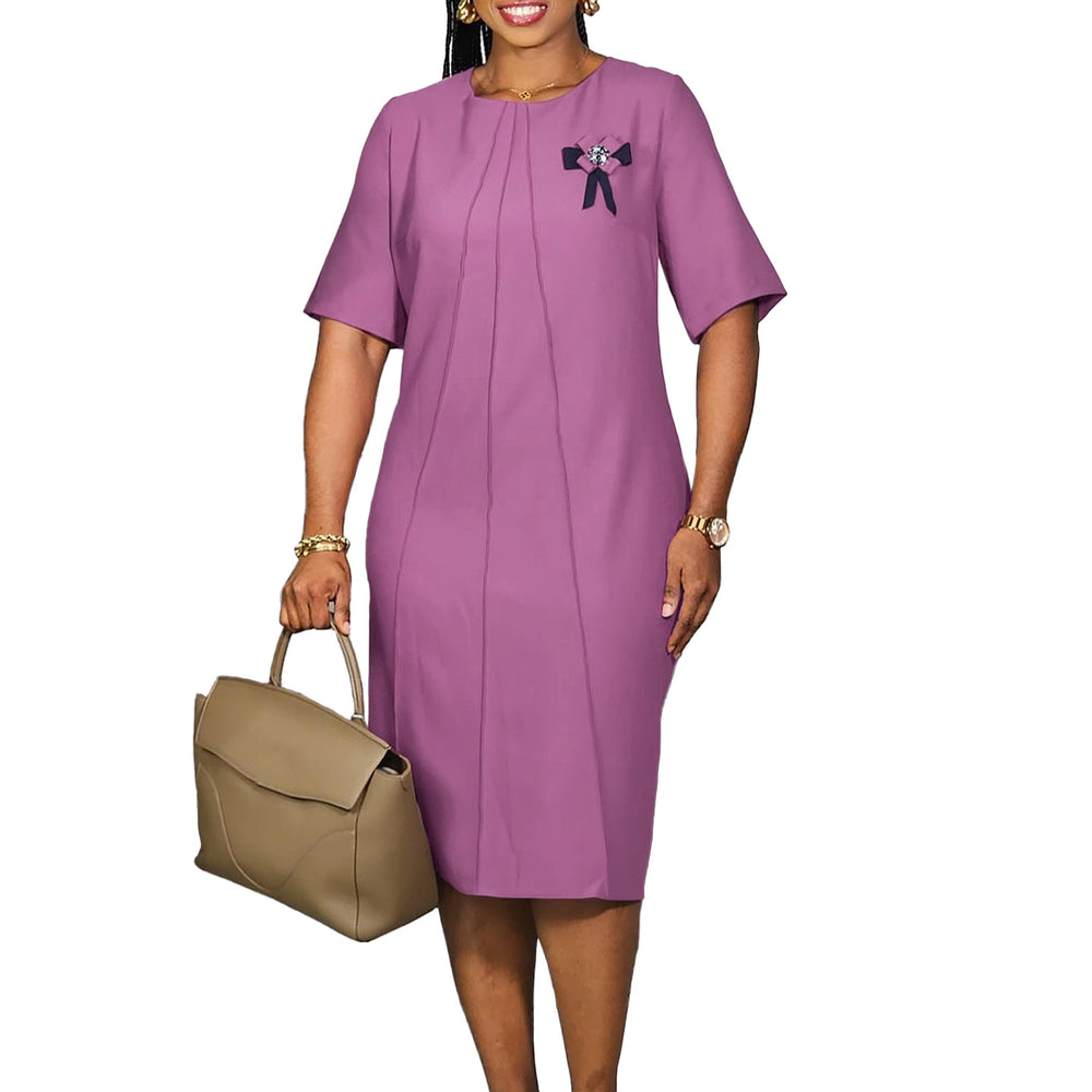 D572 women's foreign trade   new fashion elegant solid color loose plus size african dress