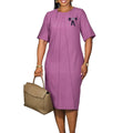 D572 women's foreign trade   new fashion elegant solid color loose plus size african dress