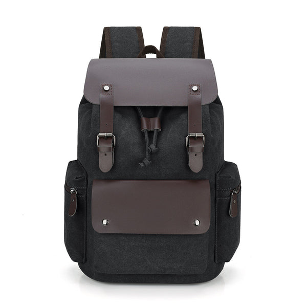 retro canvas backpack personalized fashion business travel computer bag drawstring double shoulder bag wholesale