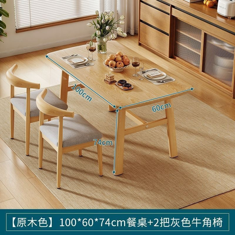 Dining table and chair combination small apartment for home rectangular table and chair commercial breakfast shop dining table and chair fast food restaurant iron horn chair
