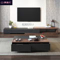 Modern home light luxury black tv cabinet small apartment new style coffee table high-end living room tv stand