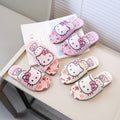 Vancahao slippers  summer new girls' fashion cartoon cat sandals & slides - big kids' indoor/outdoor flip-flops