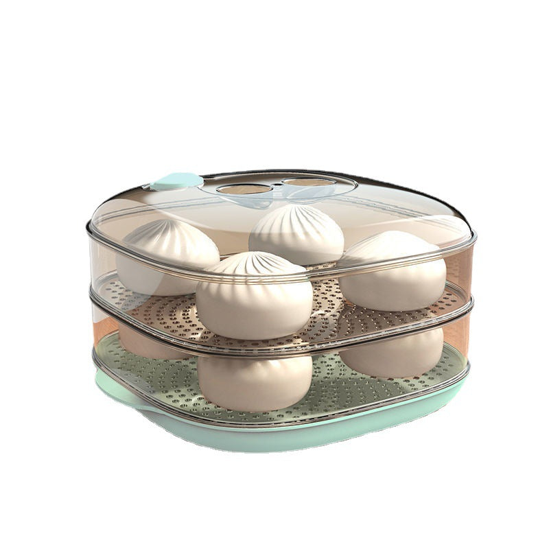 Microwave oven special heating steaming box food grade transparent steamer hot steamed buns with cover household multi-functional hot dish artifact