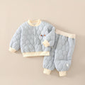 Babibele cotton-padded outfit set: quilted, two-piece, baby & toddler padded set - thickened cotton pants and outerwear top for autumn and winter