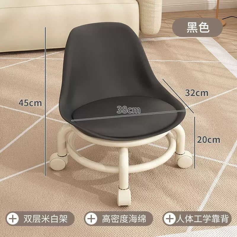 Acrylic stool silent transparent universal wheel children's toddler home stool net red with baby small chair pulley low stool