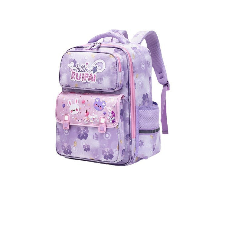 School bag for children, primary school students and girls in grades 1-6, large-capacity, lightweight and water-proof, new Rui brand cartoon women's school bag
