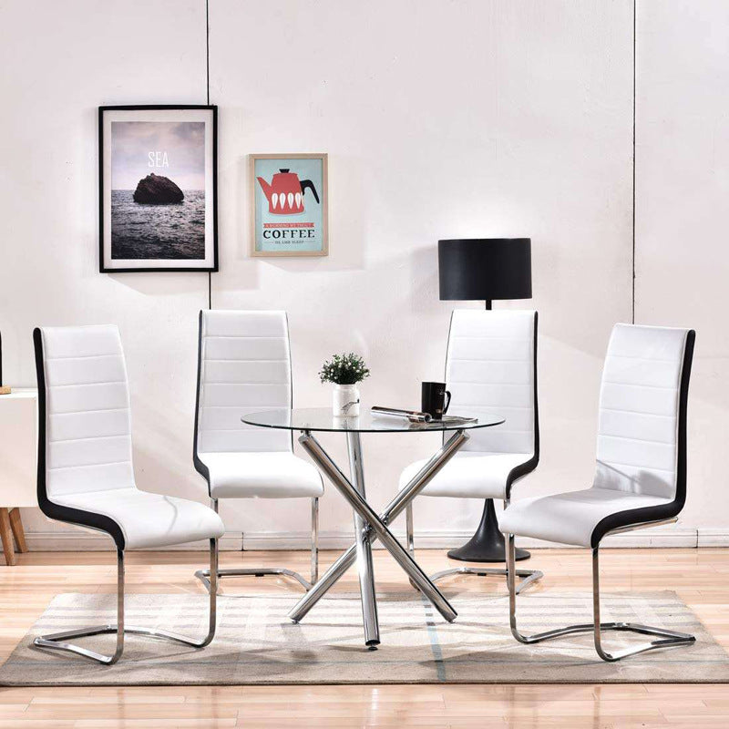 Export tempered glass dining table cross-border complete dining table and chair set casual cafe restaurant table and chair combination set