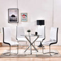 Export tempered glass dining table set - dining table and chair set for casual cafes, reception areas, and meeting zones