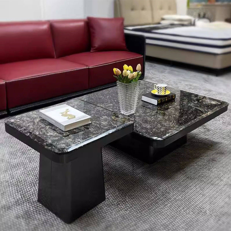 Ready-to-ship natural marble luxury stone coffee table - italian minimalist style for home living room - designer coffee table set (various sizes)