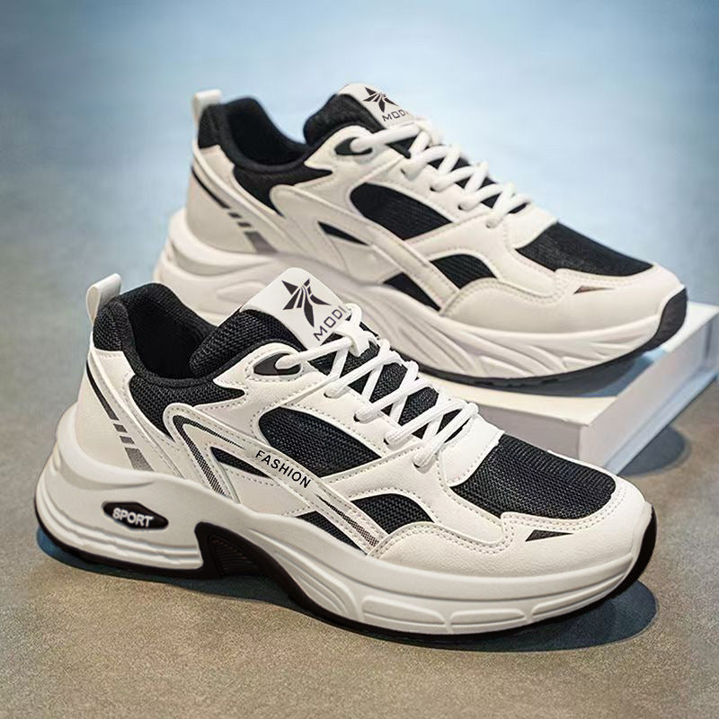 Men's athletic shoes - 2026 new summer collection - breathable mesh sneakers for men - thick-soled running shoes - dad shoes for students