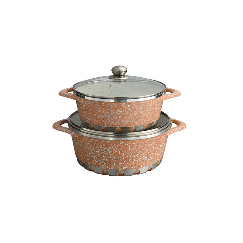 hot-selling marble multi-functional thickened die-cast soup pot mars ten-piece soup pot set pot wholesale