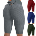 2025 amazon women's bowknot honeycomb jacquard solid color yoga pants, activewear, capri leggings - in stock, cropped length