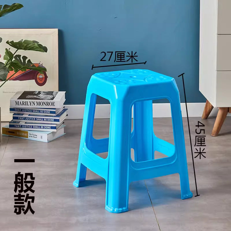 Extra thick matte plastic stool for home use, adult thickened dining table stool, large seat, bbq stall high stool for commercial use