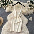 French chic hollow-out knit elegant dress - women's summer ruffle-trimmed black short-sleeve a-line dress - slimming fit