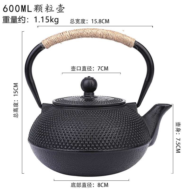 Iron kettle small ding cast iron teapot wholesale stove tea pot retro japanese style water kettle tea set suit wholesale