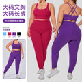 European and american plus size women's activewear set - barely there, high-stretch, breathable yoga outfit two-piece cross-border fitness set
