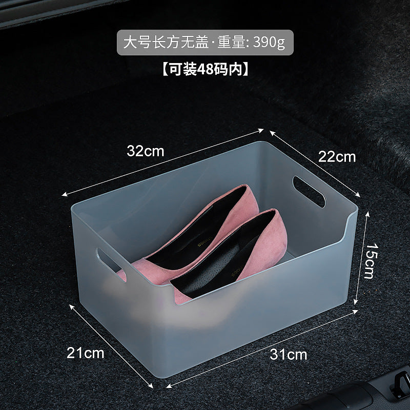 Car trunk storage box Transparent plastic Multifunctional sundries Shoes Car storage box With lid Finishing shoe box