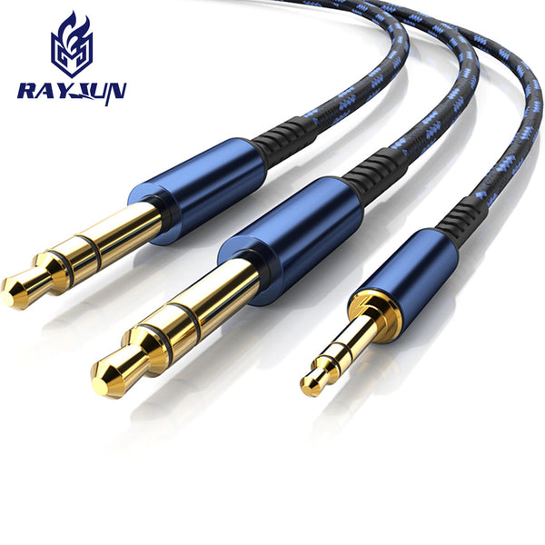 3.5 to double 6.5/6 two cores one point two audio cable electronic organ computer mobile phone mixer cable