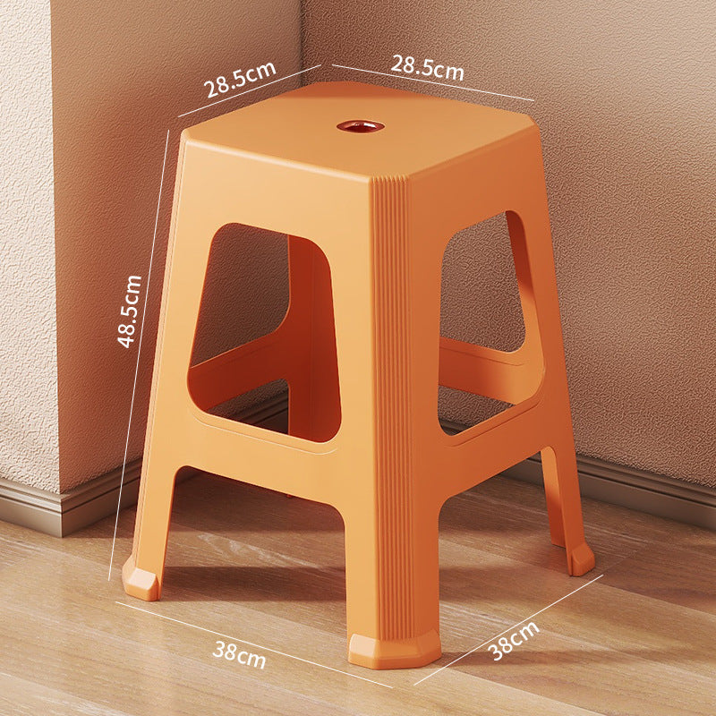 Red plastic stool extra thick living room cooked glue adult high stool durable non-slip casual dining table thickened stacking bench