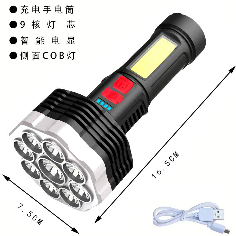 Four nuclear explosions bright flashlight strong light rechargeable 100,000 lumens strong light special forces outdoor multi-function led long-range shooting