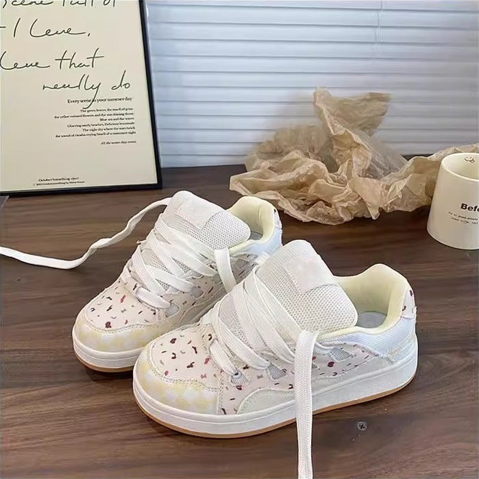 Korean style cranberry color niche sneakers women's ins trendy 2026 summer new versatile athletic casual bread shoes