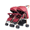 Twin stroller - lightweight, high-view, portable, convertible (sitting/reclining), detachable, double baby stroller, foldable, universal fit