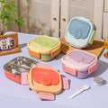6890-square 10.05kg compartment lunch box (with spoon + sauce dish)