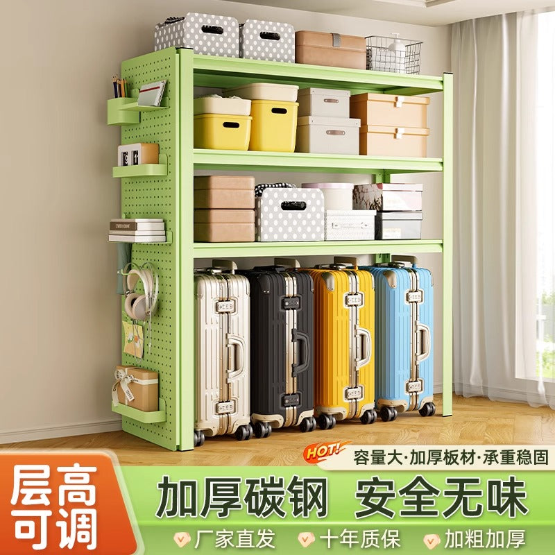 Household steel storage rack, floor-standing multi-tier organizer, living room bookshelf, utility room storage rack, supermarket storage shelf