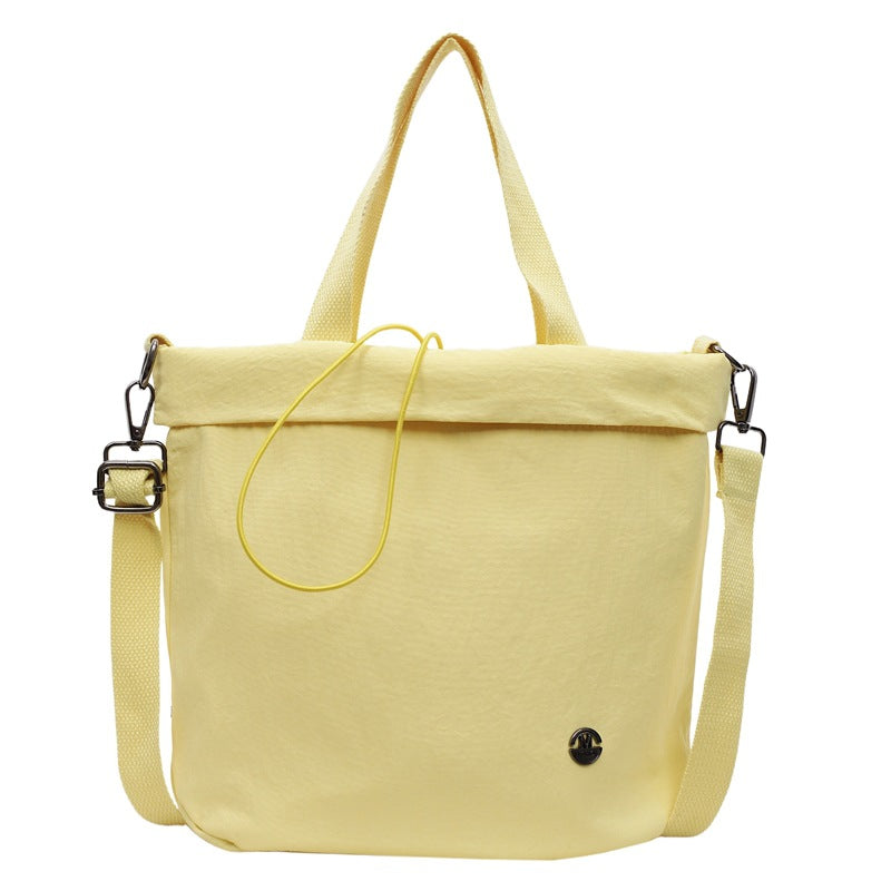 Casual bag women's 2025 new nylon drawstring bundle shoulder bag fitness yoga messenger bag commuter tote bag