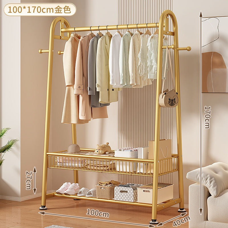 New arrival big mac extra thick floor-standing bedroom clothes hanger for home indoor clothes drying storage coat rack combination
