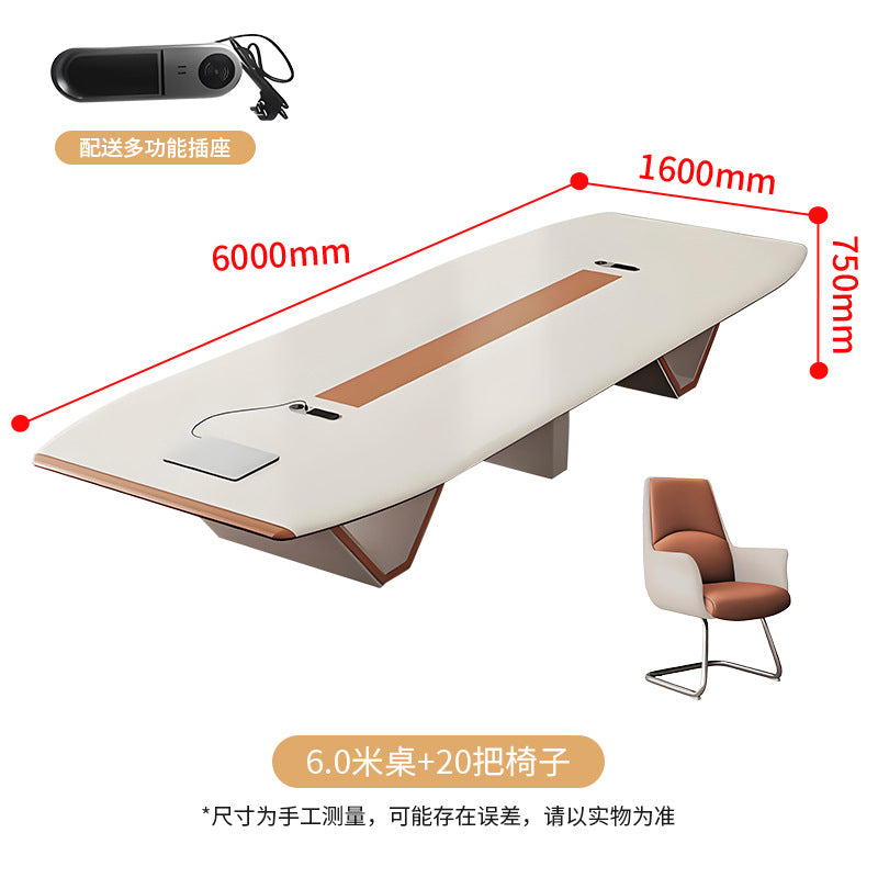 Saint li painted conference room table and chair set - light luxury reception large long table negotiation grand conference table